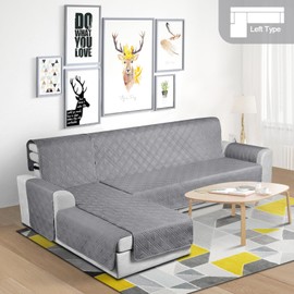 TAOCOCO Waterproof Sectional Couch Covers L Shaped Sofa Covers Chaise Lounge Cover 3pcs Reversible Sofa Covers for Sectional Sofa Pet Kids Furniture Protector with Elastic Straps(Large, Gray)