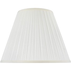 Aspen Creative 33026A, Transitional Pleated Empire Shape Spider Construction Lamp Shade in Off-White, 14" wide (7" x 14" x 11")