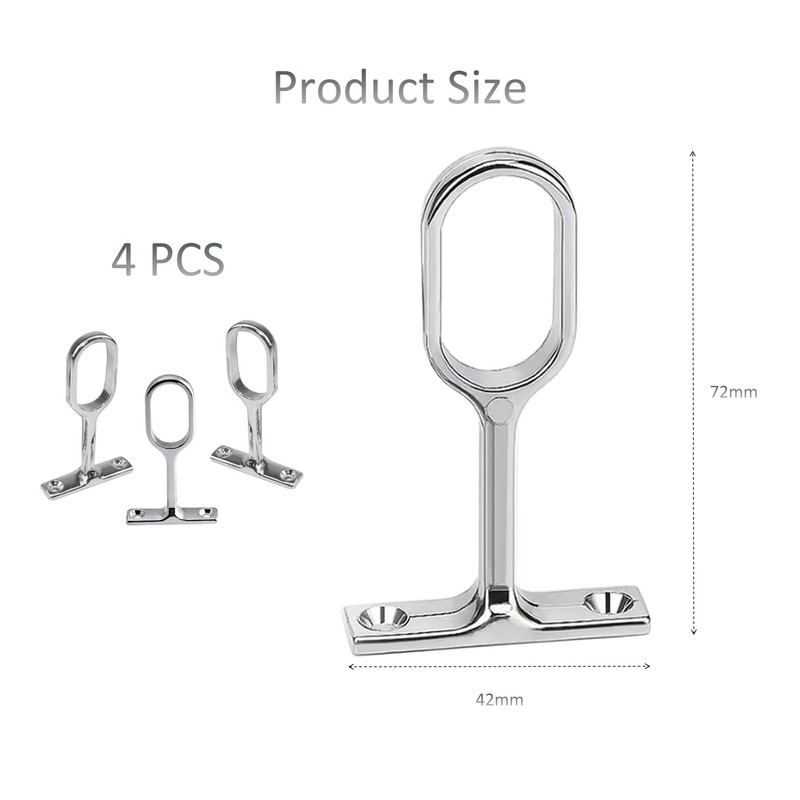 KOOLEVER Wardrobe Rails and Fittings, 4Pcs Oval Wardrobe Rail Bracket,