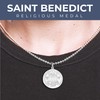PicturesOnGold.com Saint Benedict Round Religious Medal EXCLUSIVE - Sterling Silver