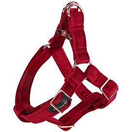ARING PET Velvet Dog Halter Harness-Soft Heavy Duty Dog Halter Harness, Adjustable No Pull Red Velvet Dog Harness for Small Medium Large Dogs
