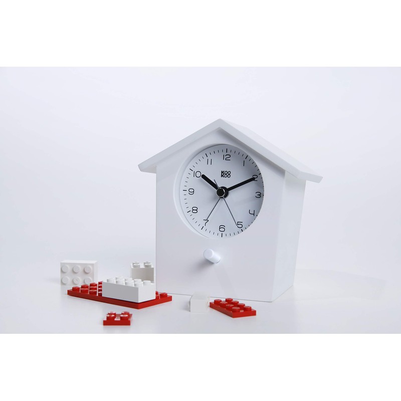 KOOKOO EarlyBird Weiß, Wecker mit Vogelmelodie (Originalaufnahme) oder Dreiklangton