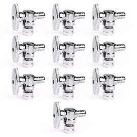 CMI Inc - 1/2 inch PEX x 3/8 inch OD Angle Stop Valve - 1/4-Turn Water Shut-Off for Sink, Toilet, Faucet Supply Lines - Lead-Free Brass Plumbing Ball Valve, Inlet/Outlet Fittings - Chrome - 10 Pack