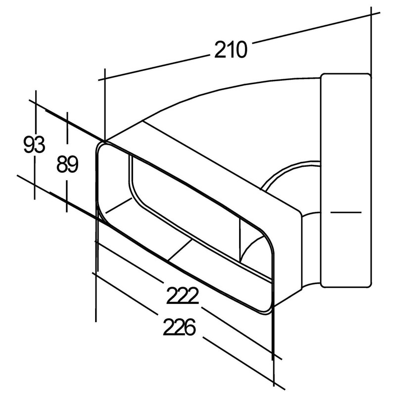 OptimAIRo Flat Duct System 150 Pipe Elbow White 222 x