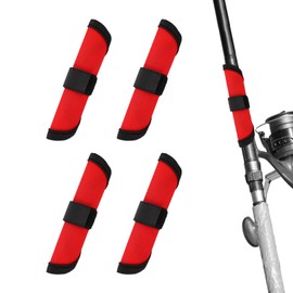 4pcs Fishing Lure Covers, 5.9in Bait Gloves for Rod Easily See Lure Shield Guard to Protect Fishermen Safe Fishing (Red)