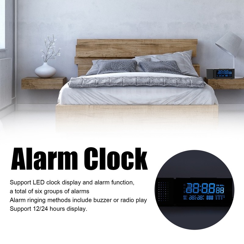 Alarm Clock Sound Light Multifunctional Digital for Household Color Night