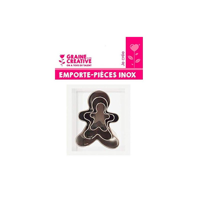 3 Mini Stainless Steel Cookie Cutters - Gingerbread Man