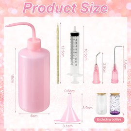 12 PCS Snow Globe Tumbler Tool Kit - Complete DIY tumblers Making Set with Large-Capacity Squeeze Bottles, Bent Syringes, Funnel, Pokey Tools and More - Essential Glitter Tumbler kit