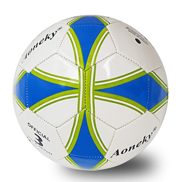Aoneky Kids Soccer Ball Size 3 - Deflated Mini Soccer Ball with Pump - Soccer Ball for Boy Girl Aged 3-8 Years Old, Children Present Toy, Small Soccerball Game for Toddler