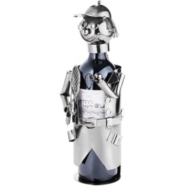 BRUBAKER Weinflaschenhalter Tennisspieler Metall Skulptur mit Geschenkkarte