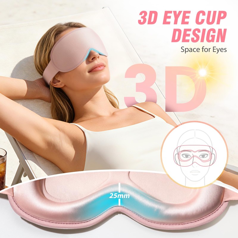 GRIFEMA Sleep Mask, 100% Blackout 3D Eye Mask for Men