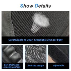 HYCOPROT Fingerless Gloves, Knuckle Protective Breathable Lightweight Outdoor Gloves for Hunting, Shooting, Climbing, Motorcycling