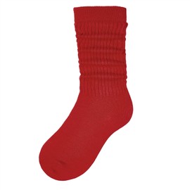 Toddler Socks Girls Slouch Knee High Socks Kids Long Athletic Crew Socks Cotton Red Medium