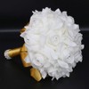 Flonding Wedding Bouquet, Gold Bouquet for Bride Bridesmaid with Diamond