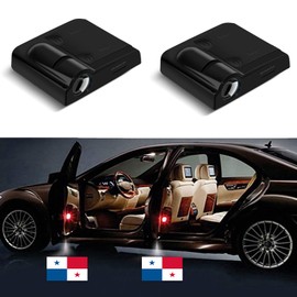 2Pcs Panama Flag Car Door Lights Logo Projectors. Panama Flag Car Door Projector Light HD Courtesy Ghost Shadow Welcome Lamp.
