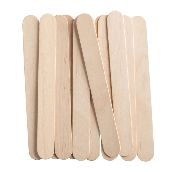 [100 Count] Jumbo 6 Inch Wooden Multi-Purpose Popsicle Sticks,Craft, ICES,