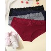 Oegho 6 Pack Cotton Bikini Womens Underwear Lace Panties Soft