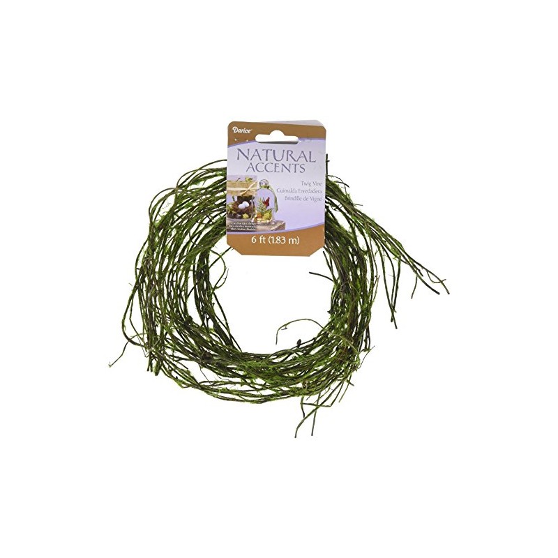 Darice 1186-18/DCLC Twig Garland - Vine, Naturals, Green, 6 ft