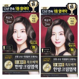 Lien 리엔 흑모비책 한방 크림 염색 120g 흑갈색 2개 [리엔 흑모비책 염색크림 자연갈색 120g x 2개] Rien Black Hair Coloring Herbal Cream 120g Dark Brown 2pcs [Rien Black Hair Coloring Cream Natural Brown 120g x 2pcs]