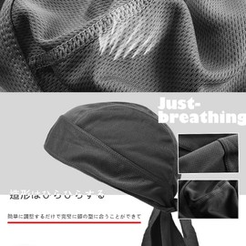 Trifong Pirate Bandana, Quick Drying, Sweat Absorbent, Bandana Cap, Men's, Breathable Material, Doo Rag, Skull Cap, Heatstroke Protection, Bandana, Anti-UV, Outdoor Activities, UV Protection, gray