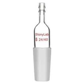 StonyLab Glass Straight Inlet Adapter with 24/40 Male Glass Joint and 10 mm Hose Connection Lab Glassware
