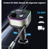 LIHAN Bluetooth 5.4 Car Adapter, Transmitter for FM Radio,65W Retractable