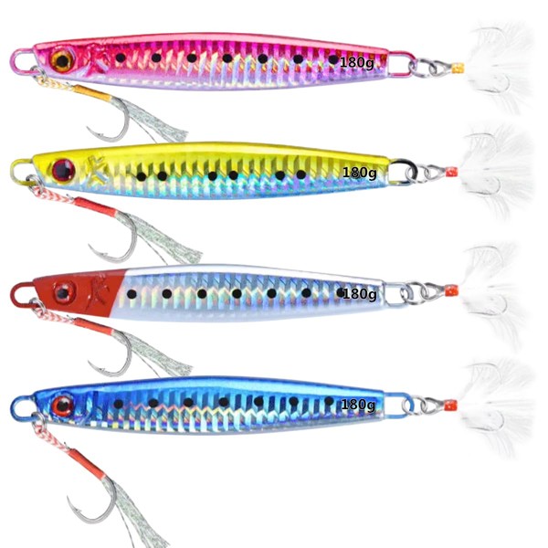 Deep Sinking Sea Fishing Lures, LULUWA 4pcs 60g/80g/100g/120g/150g/180g Hard Metal