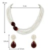Aheli Pearl Mala Maroon Necklace with Earrings for Women Girls