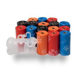 Best Pet Supplies Dog Poop Bags (240 Bags) for Waste Refuse Cleanup, Doggy Roll Replacements for Outdoor Puppy Walking and Travel, Leak Proof and Tear Resistant, Thick Plastic - Assorted Colors