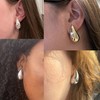 QWALIT Silver Earrings for Women Chunky Silver Earrings Teardrop Earring