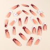 Valentines Press on Nails Long Square Fake Nails With White