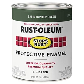 Rust-Oleum 7732502 Stops Rust Brush On Paint, 1 Quarts, Satin Hunter Green, 32 Fl Oz (Pack of 1)