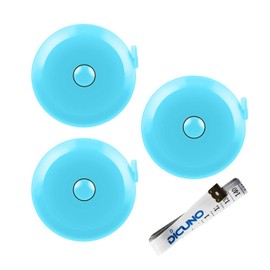 DiCUNO 60-Inch 1.5 Meter Soft and Retractable Measuring Tape, Pocket, Body Tailor Sewing Craft Cloth Dieting Tape Measure (3 Pcs of Sky Blue with One Soft Tape)