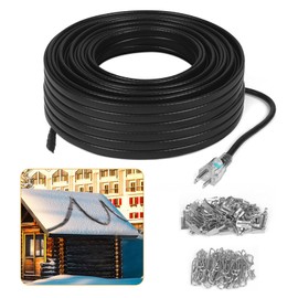 100FT 120V Roof Heating Cable Self-Regulating Temperature Pipe Water Pipe Freeze Protection for Roof Metal Plastic Home Pipes Faucet Valve SA03