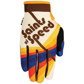 Saints of Speed 70's Gloves for Motocross, Mountain Bike, Motorcycle, BMX, Jetski, Sim, Karting, Airsoft, Paintball, Driving, & Racing Gloves + Phone & Touch Screen Capable (Large)