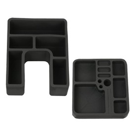 DOTCOM Floor Console Organizer Inserts 2PCS Compatible with 1978-1996 Ford F150 F250 F350 Bronco Black