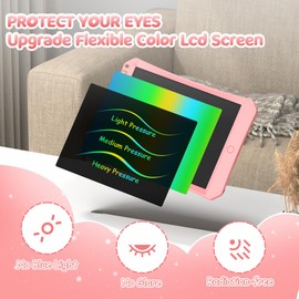 LCD Writing Tablet for Kids, 11" Magnetic Colorful Doodle Board Drawing Tablet with Lock key, Erasable Writing Tablet with Pen Slots, Educational Toys Gifts for 3-10 Year Old Girls Boys Toddlers（Pink）