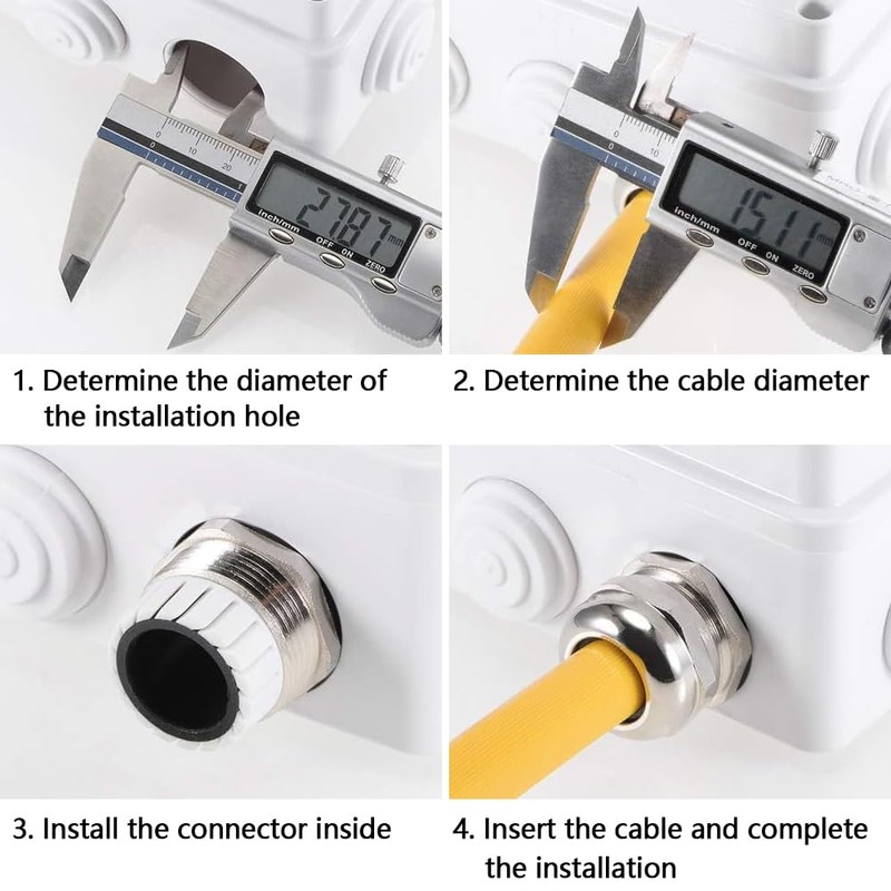 GOIYZTTR 6pcs PG13.5 Cable Glands IP68 Waterproof Cable Grommet Brass