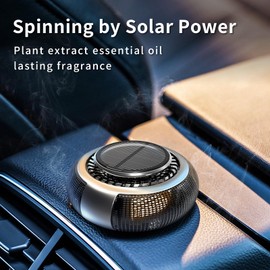 PaxView Smart Car Air Freshener Diffuser,Solar Powered Rotating Aroma Diffuser For Vehicle,Car Accessories,Automotive Aromatherapy Ornament(Black,Cologne)