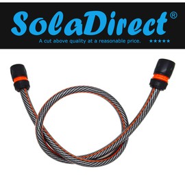 Garden Hose Pipe, Outdoor Tap to Reel Connection Set, Anti-Kink Reinforced 6 Layer Non-Toxic 1/2" Hose (Black, 2 m / 6.56 ft + 2 Quick Connectors)