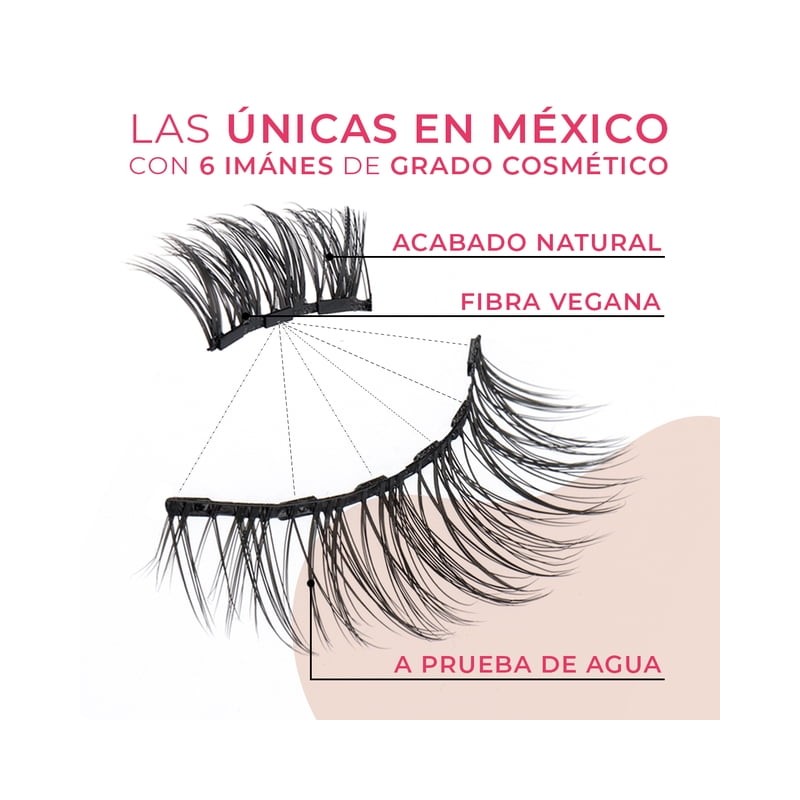Pestañas Magnéticas Premium EVERBELLE 3pack + Delineador Queen