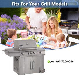 Adviace Grill Parts for Jenn-Air 720-0336, Heat Shield, Grill Burners and Igniter, Grill Grates Replacement for Jenn Air Gas Grill 720-0336 7200336