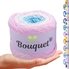 MeriWoolArt Bouquet Cotton Yarn - 100% Cotton Yarn - Crochet Yarn & Knitting Yarn Multicoloured - 250 g, 500 m - Ideal for Cloths, Baby Blankets, Amigurumi, Summer Clothing & Home Accessories 702
