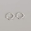 Huggie Beaded Small Sleeper Hoop Earrings for Women Girls 925