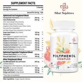 67,500 MG Polyphenols Supplement - Powerful Antioxidants & Polyphenol for Age Defense, Polyphenol Superfood, Quercetin, Resveratrol, Green Tea, Plant-Based & Energy, Immune Support, 270 Capsules