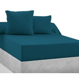 100% Cotton 57 Thread Count Fitted Sheet – Duck Egg Blue – 90 x 190 cm – 30 cm Corner