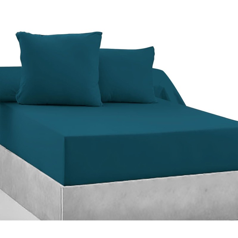 100% Cotton 57 Thread Count Fitted Sheet – Duck Egg