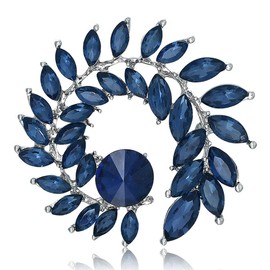 FAIRYGATE Brooch for Men Suit Crystal Brooch Lapel Pin Flower Leaf Bouquet Rhinestone Brooch Wedding Crystal Brooches Corsage Clothing Accessories Jewelry Gift for Bride Women B4024