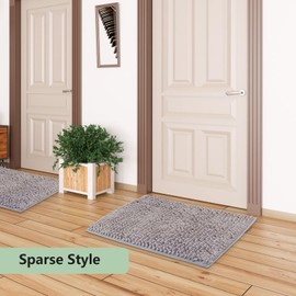 Minicoco Bath Mat Non Slip Anti Mould Mats 40 x 60cm Chenille Shower Mat Extra Soft Sparse Bath Mat Shower Bathroom Mat Super Absorbent Bathroom Mat