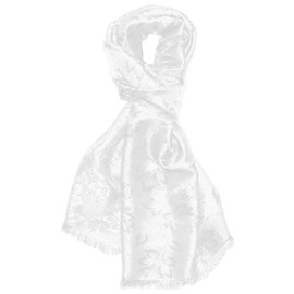 Lorenzo Cana High-End Luxury Scarf - elegant woven scarf in damask weave with floral paisley pattern in viscose with silk 55 cm x 190 cm - 55 x 190 cm